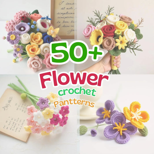 50 In 1 Flower Crochet Pattern Bundle
