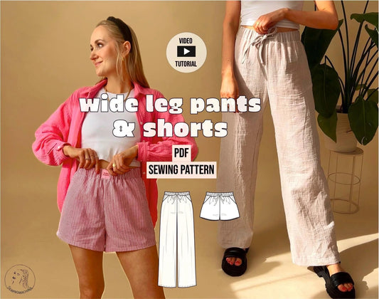 Wide-Leg Pants & Shorts Sewing Bundle ✂️ – Video Tutorial Included!
