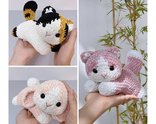 Crochet cat and bunny PATTERN bundle 3 in 1: Sweetie Fluffy