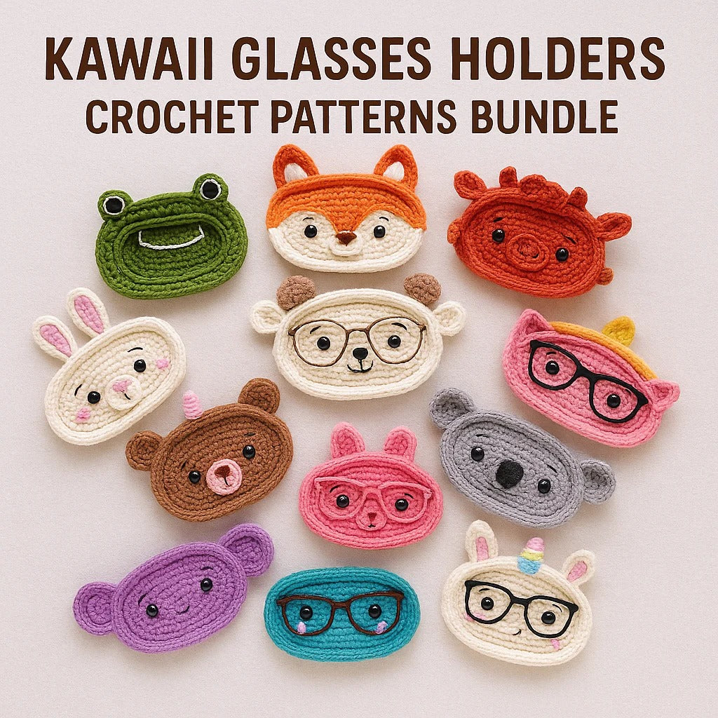 Kawaii Glasses Holders Crochet Patterns Bundle