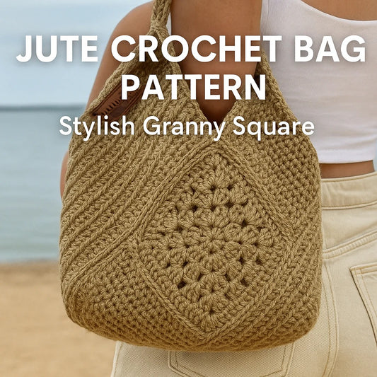Jute Crochet Bag Pattern - Stylish Granny Square Tote Design