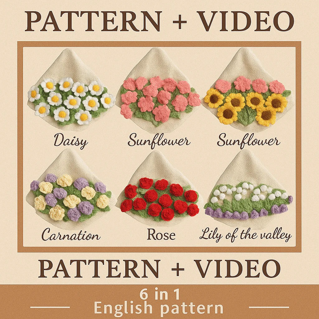 6 in 1 Crochet Flower Bouquet PDF