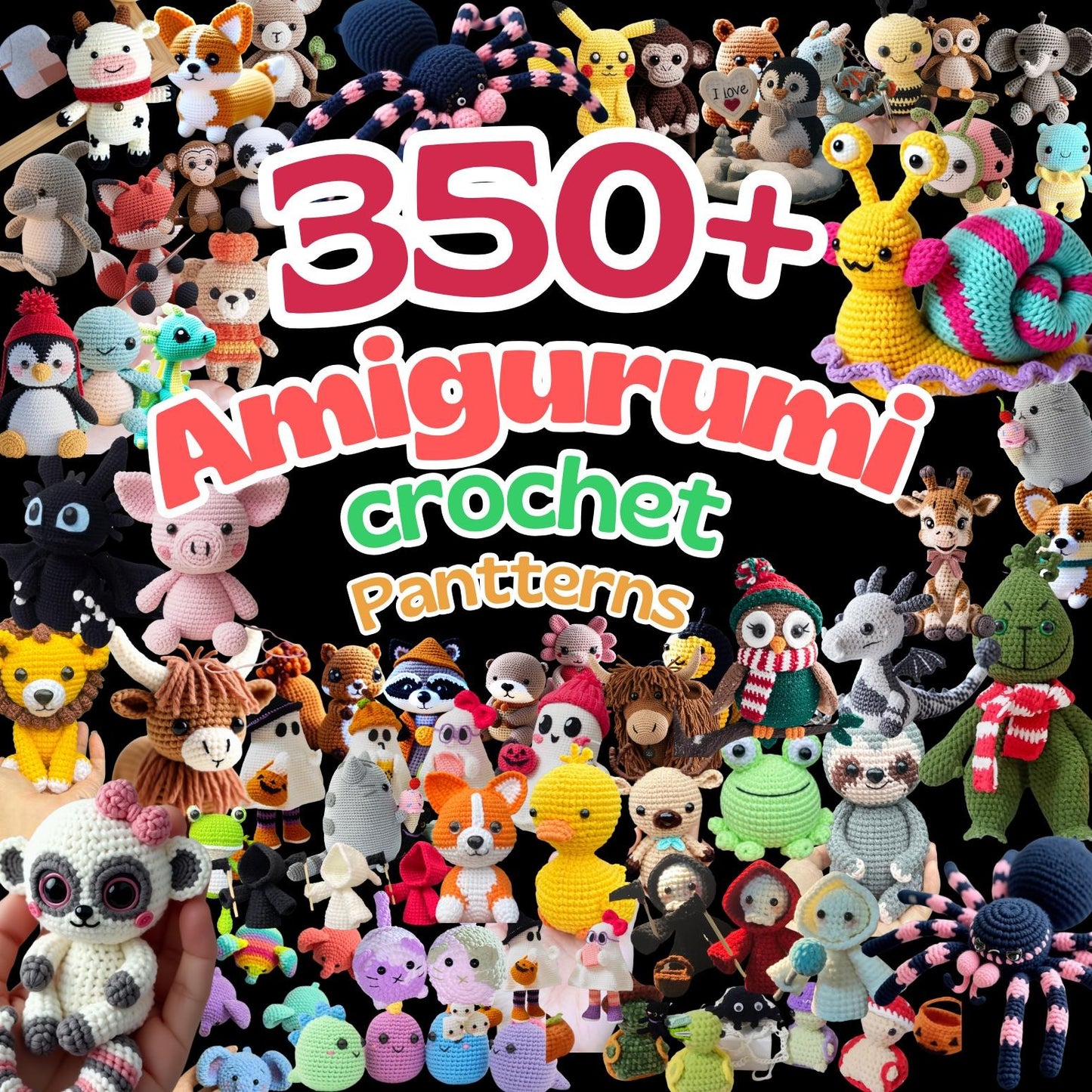 350 Amigurumi Crochet Patterns Bundle, Amigurumi