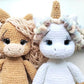 Unicorn & Horse Crochet Pattern – 2 in 1 Amigurumi PDF with Clothes