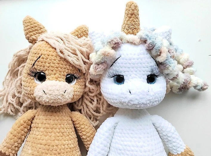Unicorn & Horse Crochet Pattern – 2 in 1 Amigurumi PDF with Clothes