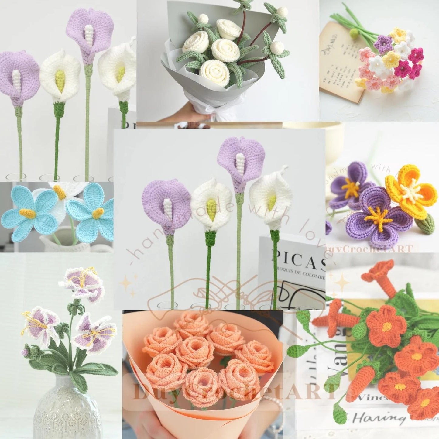 350 in 1 Flower Crochet Pattern Bundle – Digital Download PDF