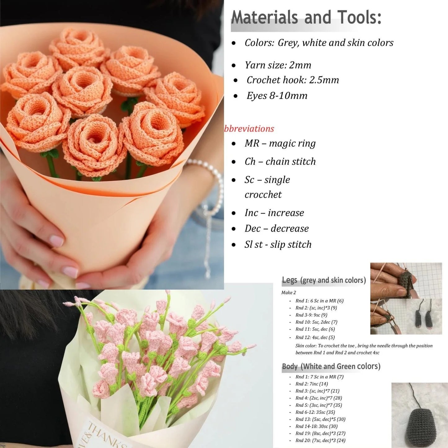 350 in 1 Flower Crochet Pattern Bundle – Digital Download PDF