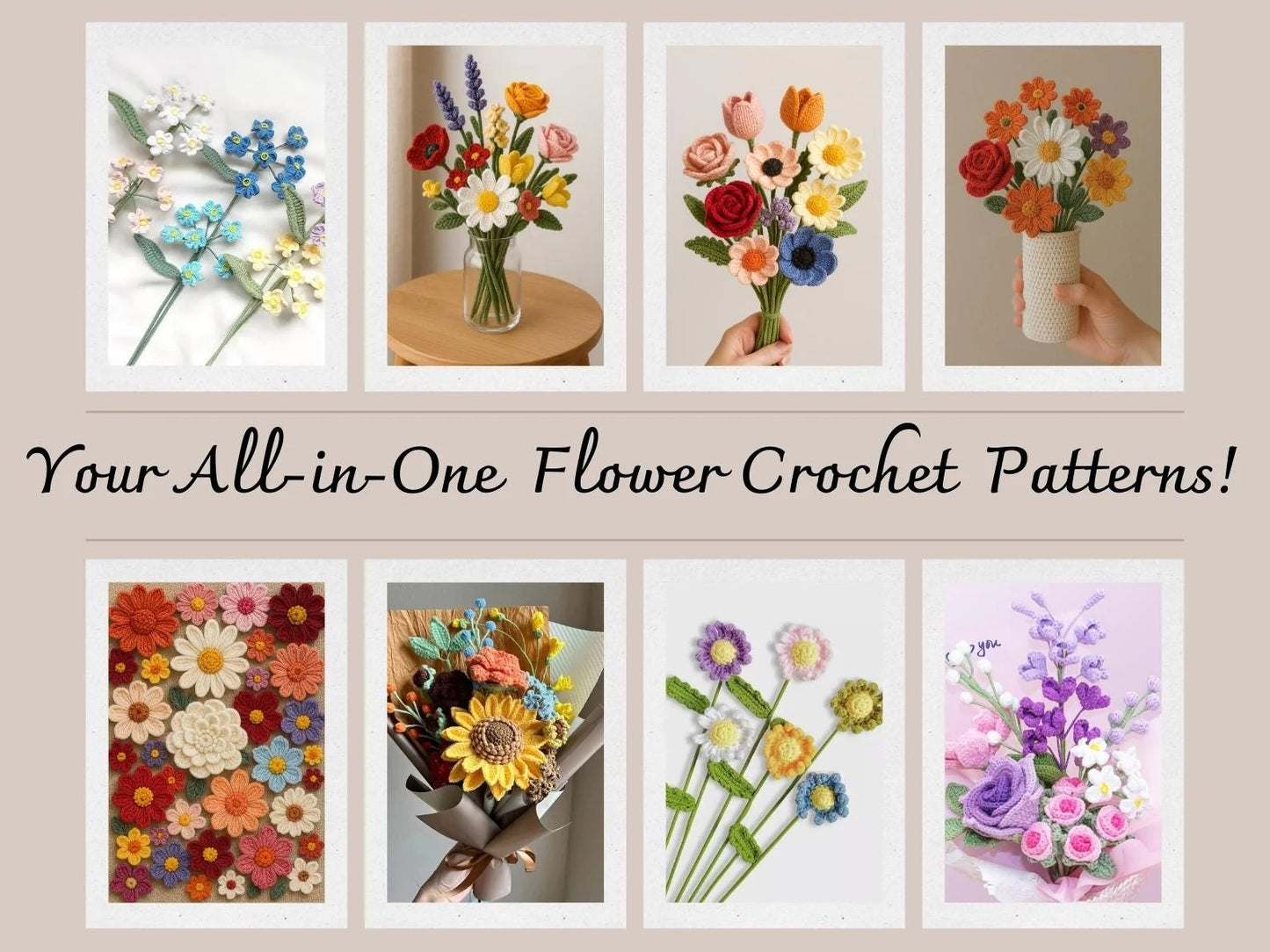 800 Flower Crochet Pattern Bundle