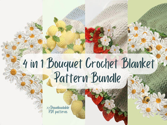 4 in 1 Bouquet Blanket Pattern Bundle Flower