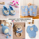 🧸✨ Crochet Baby Bear Set (5 Patterns + Videos)  👶🧶