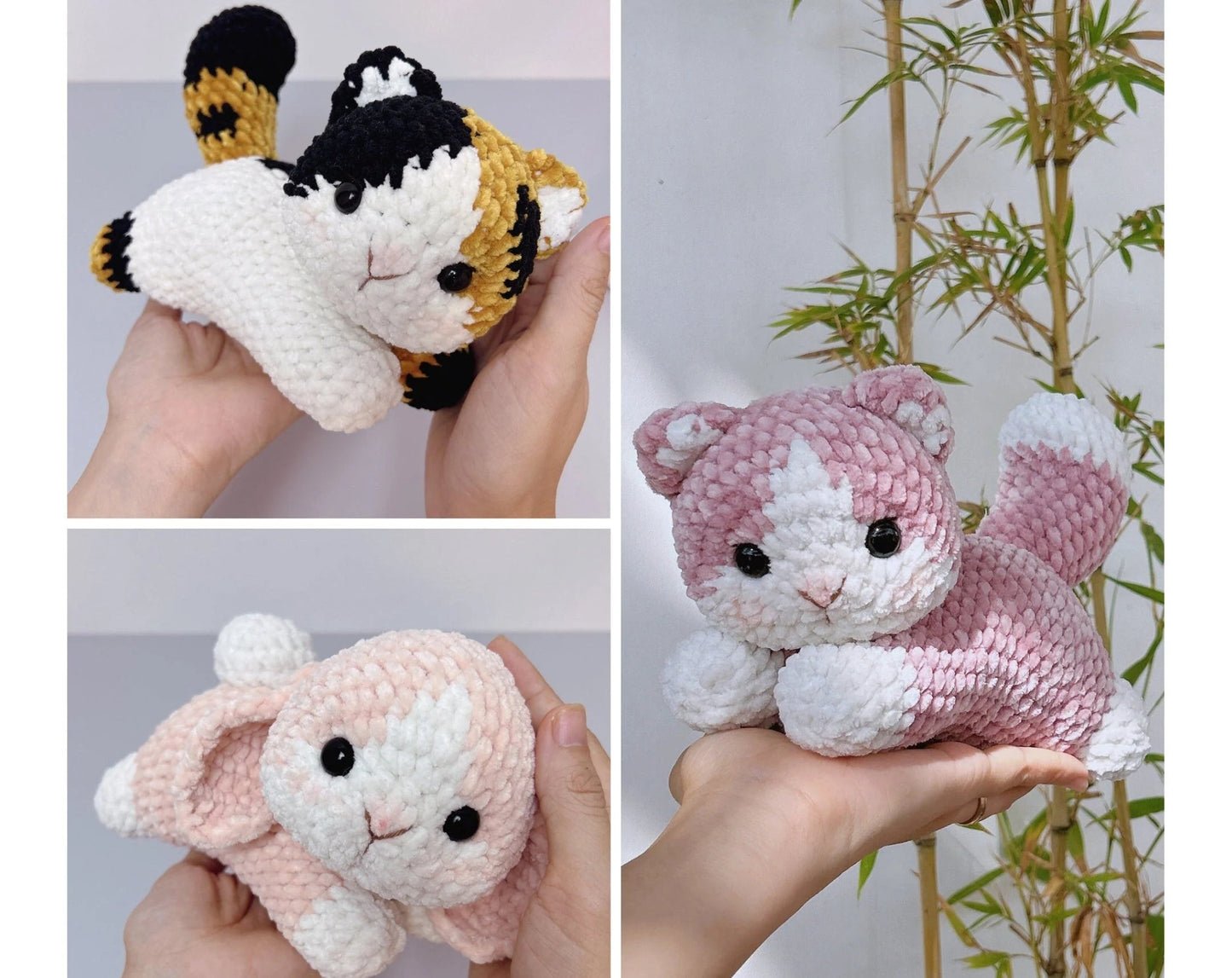 Crochet cat and bunny PATTERN bundle 3 in 1: Sweetie Fluffy