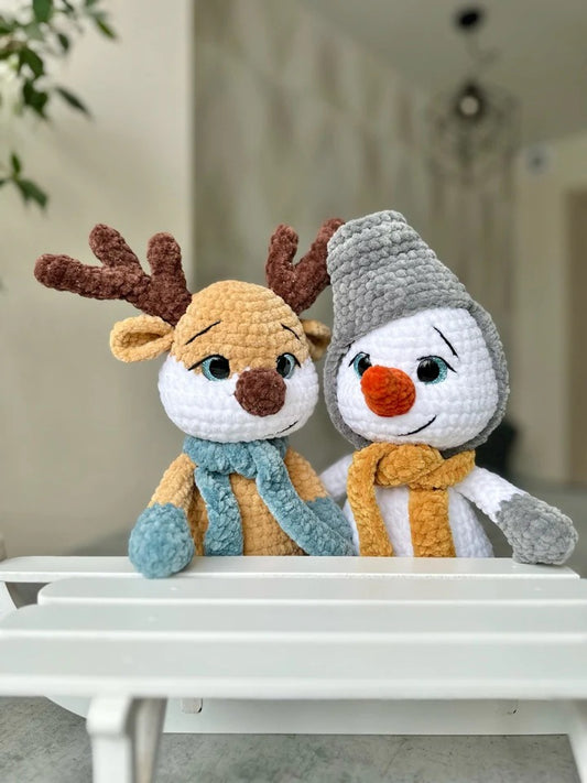 3 in 1 Amigurumi Crochet Pattern – Penguin, Snowman & Reindeer
