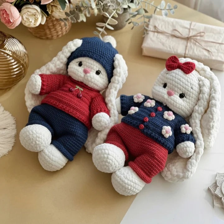Crochet Bunny Bella + Outfit – 2 Patterns in 1